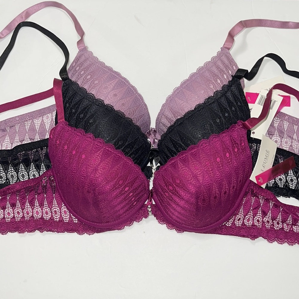 Bundle 3 pieces Lace Push Up Gentle Bra 3 Hooks.  Brand Ilys Lumie. NWT.